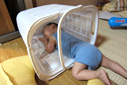 頭からカゴにin!