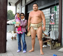 鶴竜関と義母さんと舟さん。舟さんは、昨年も横を向いていたような。。。