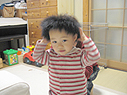 かーちゃんのファーで、ザビエルに変身。
