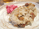 レンコンのすりおろしと納豆の「お焼き」。