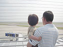 初めて見る飛行機
